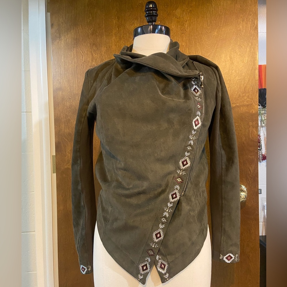 Suede asymmetrical jacket, size small
